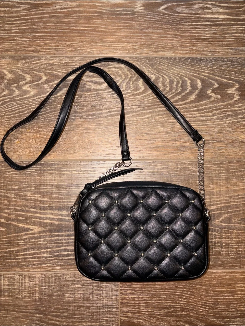 Rebecca Minkoff Black Quilted Crossbody with Stud Detail